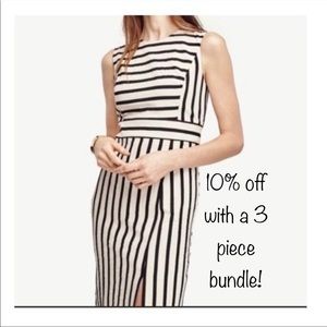 Ann Taylor Striped Professional Midi Dress